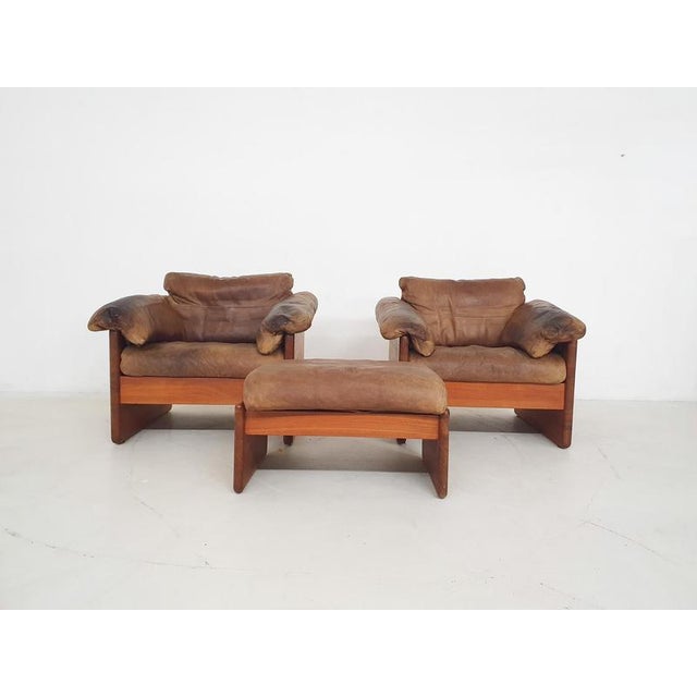 Vintage Danish Lounge Chairs and Ottoman by Mikael Laursen for A/S Mikael Laursen, 1970s, Set of 3 For Sale - Image 9 of 9