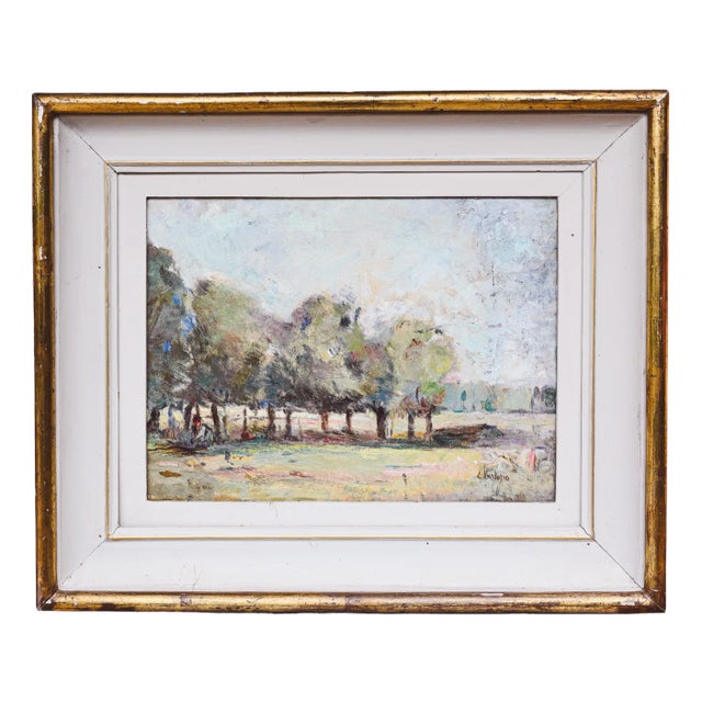 Ezio Pastorio, Lombard Plain, 1970s, Oil on Canvas For Sale