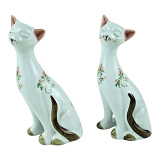 Vintage MCM Andrea by Sadek White Cat Figurines - Set of 2 For Sale