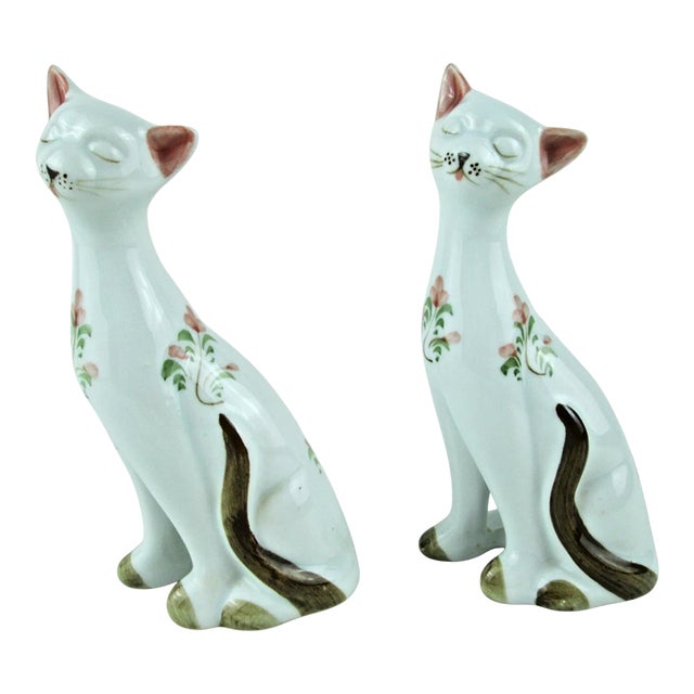 Vintage MCM Andrea by Sadek White Cat Figurines - Set of 2 For Sale