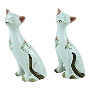 Vintage MCM Andrea by Sadek White Cat Figurines - Set of 2