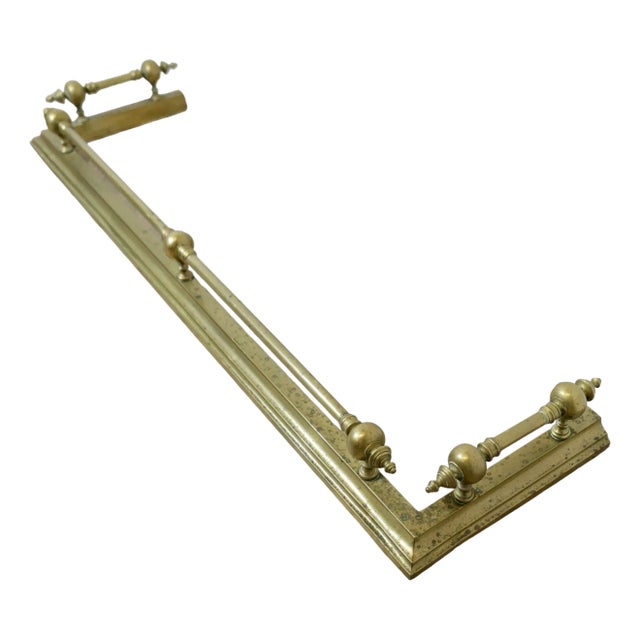 Large Victorian Brass Fender For Sale