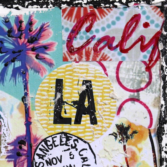 Abstract Cruisin' Beverly - Abstract Colorful Textural City Inspired Collage Original Artwork by Marion Duschletta For Sale - Image 3 of 9