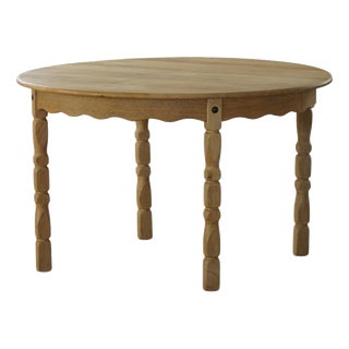 Danish Mid-Century Round Dining Table in Oak, 1960s For Sale