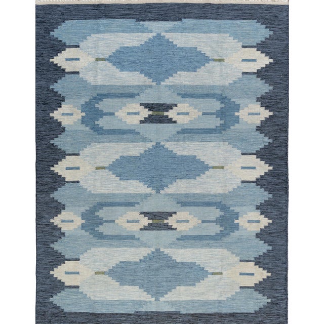 Textile Vintage Circa 1960 Swedish Scandinavian Rug 5ft 9in X 7ft 7in For Sale - Image 7 of 7