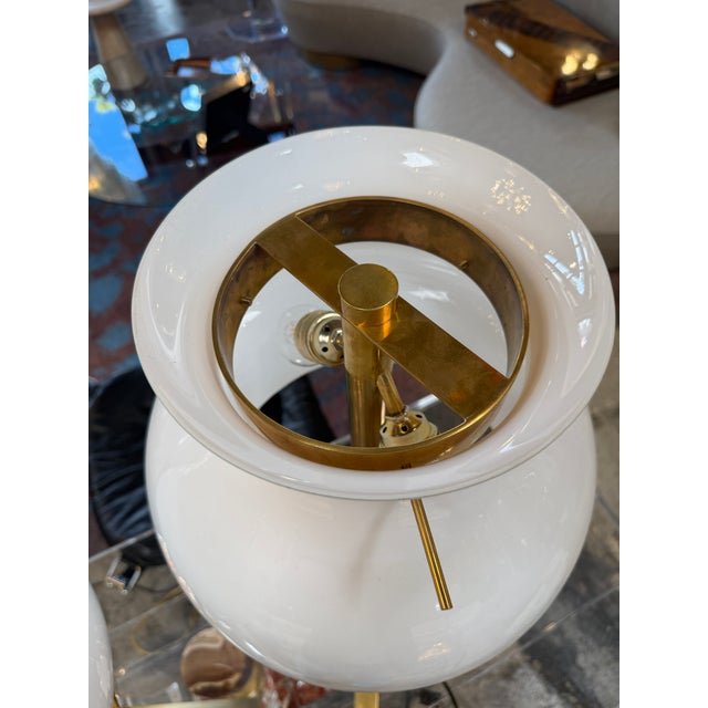1950s Italian Murano Glass Table Lamps With Brass Base - a Pair For Sale - Image 11 of 13
