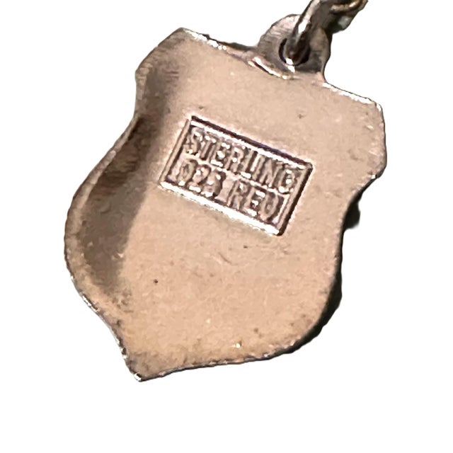 Mid 20th Century Oregon Vintage Fritz Reu Sterling Silver Enamel Charm on New 18 Inch Gold Filled Necklace For Sale - Image 5 of 5