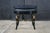 Mid Century Regency Style Ebonized Gold Painted Upholstered Stool Pouf Bench For Sale - Image 12 of 18