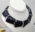 Napier Vintage 1988 Signed Napier Rhodium Plated Black Wedge Collar Necklace For Sale - Image 4 of 7