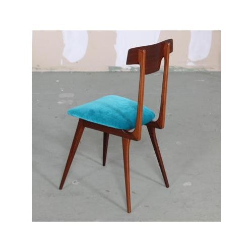 Velvet and Wood Chair, 1959 For Sale - Image 17 of 18