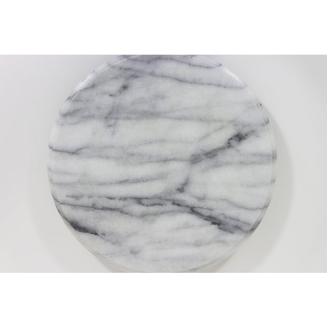 Vintage Italian Carrera Marble Lazy Susan For Sale - Image 4 of 8