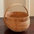 Tan Small Vintage Splint Oak Buttocks Basket For Sale - Image 8 of 11