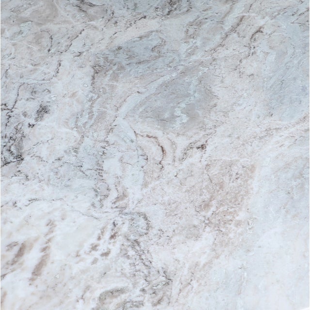 Matthew Izzo Home Marble Table With Marble Base Pedestal Table For Sale - Image 4 of 5