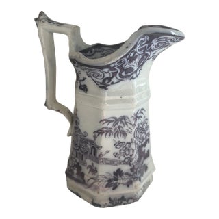 Mid 19th Century Purple Staffordshire Transferware Creamer Small Pitcher For Sale