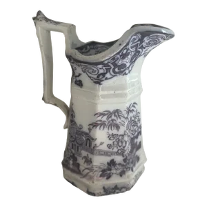 Mid 19th Century Purple Staffordshire Transferware Creamer Small Pitcher