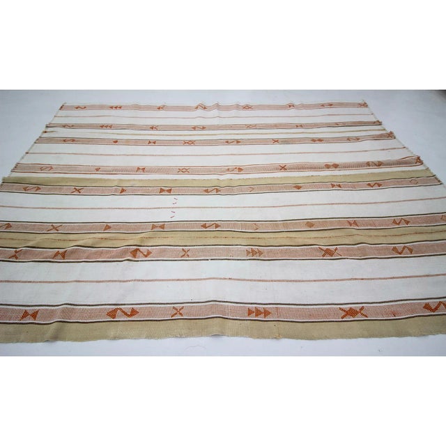 Contemporary 1960s Vintage Striped Turkish Kilim Rug- 7′8″ × 10′9″ For Sale - Image 3 of 7