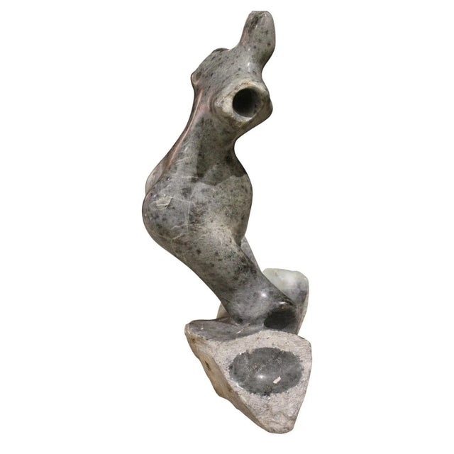 Jose Zacarias Figurative Grey Stone Sculpture of a Female 1989 For Sale - Image 4 of 6