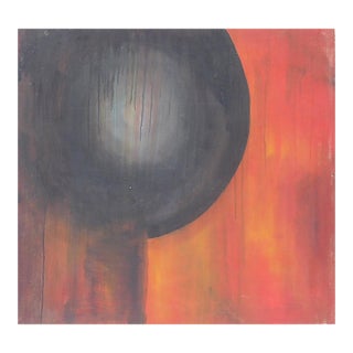 Late 20th Century Abstract Expressionist Painting of Sphere, Oil on Canvas - Unsigned For Sale
