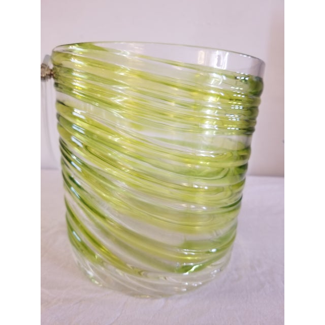 Vintage Green Swirl Acrylic Ice Bucket For Sale - Image 4 of 12