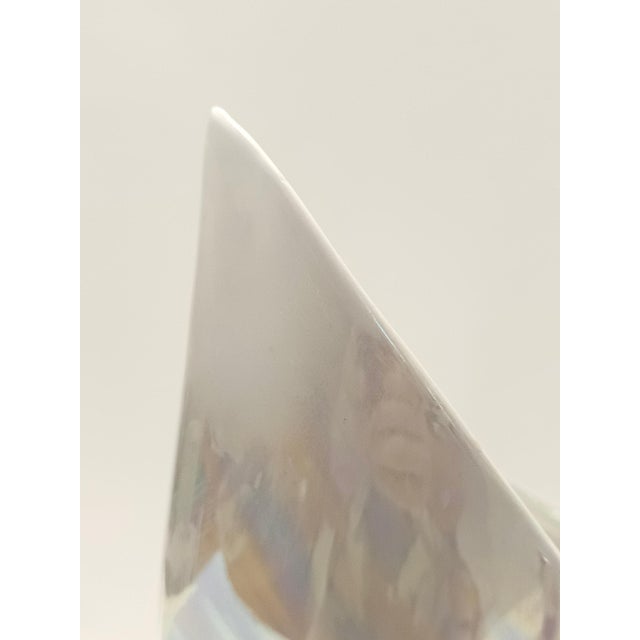 White and Iridescent Ceramic Vase attributed to Lusso, Italy, 1950s For Sale - Image 15 of 16