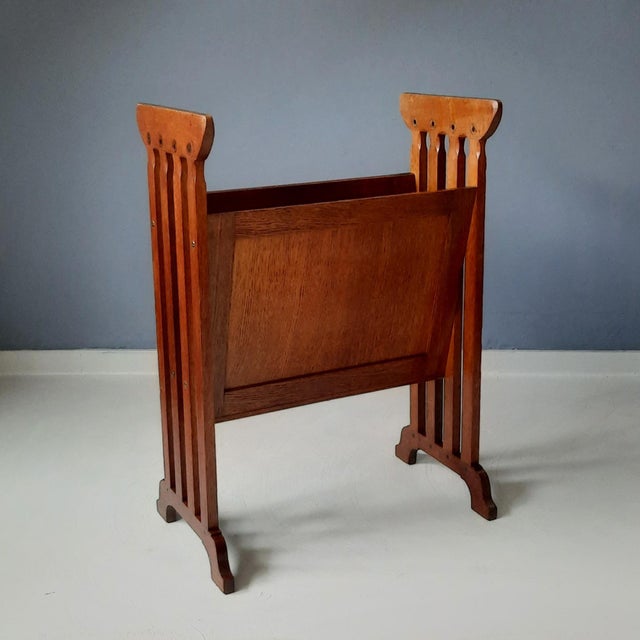 Brown Art Deco News Paper / Magazine Stand, 1920s For Sale - Image 8 of 10