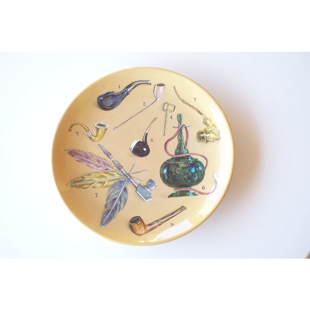 Handpainted Ceramic Shells and Pipes Plates, 1950s, Set of 2 For Sale - Image 12 of 14