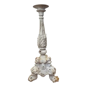 Large Early 20th Century Painted Cast Iron Floor Candle Stand