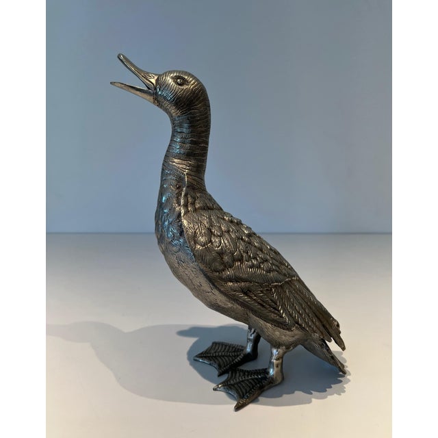 Bronze Set of 3 1970 Large Silver Bronze Duck For Sale - Image 8 of 12