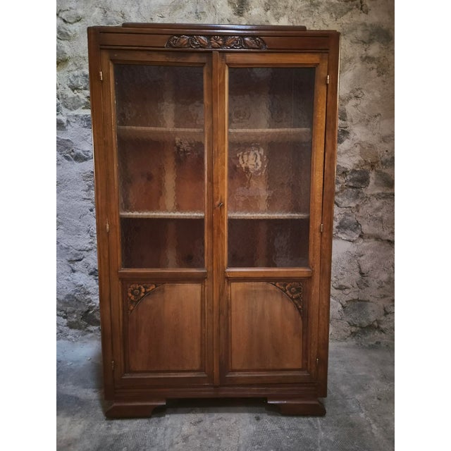Vintage Art Deco French Beech Display Cabinet with Glass Door, 1930 For Sale - Image 16 of 16