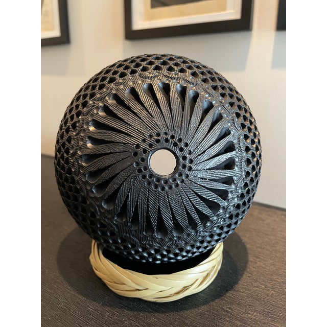 Mexican Mexican Oaxacan Black Clay Olla Vessel For Sale - Image 3 of 3