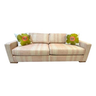 Kravet Furniture Striped Sofa With Custom Upholstery For Sale