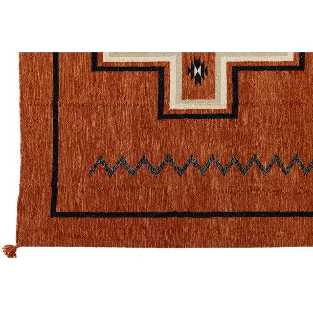 2010s Handmade Modern Navajo Style Wool Rug - Terracotta & Earth Tones - 9x12 For Sale - Image 5 of 11