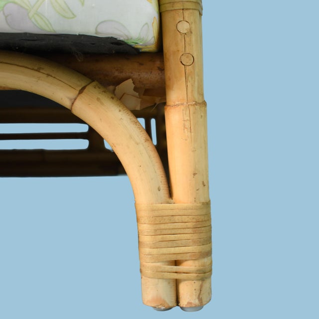 Vintage Fretwork Burnt Bamboo Sofa For Sale In West Palm - Image 6 of 7