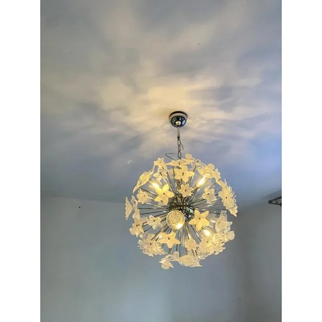 Contemporary Bouquet Flowers Murano Glass Sputnik Chandelier by Simoeng For Sale - Image 3 of 9