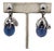 Vintage Signed Napier Cumquat Rhodium Plated Blue Moonglow Resin Drop Clip Earrings-2 Pieces For Sale