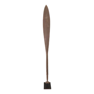 Mid 20th Century Vintage Natural Wood Paddle With Iron Stand