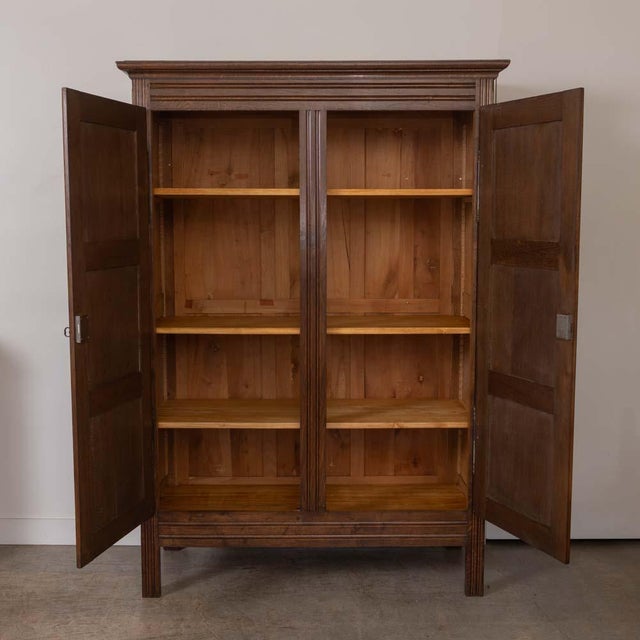 Charles Dudouyt 1940s French Carved Wood Cabinet by Charles Dudouyt, Attributed For Sale - Image 4 of 17