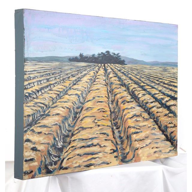 Moss Landing Farm Landscape in Acrylic on Canvas Expansive farm landscape by a California artist (20th Century), Unknown....