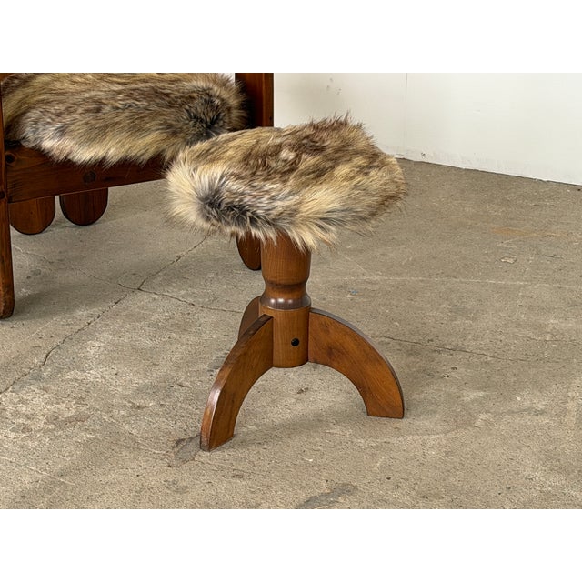 Vintage Scandinavian Sculptural Oak Tripod Stool, 1940s For Sale - Image 4 of 7