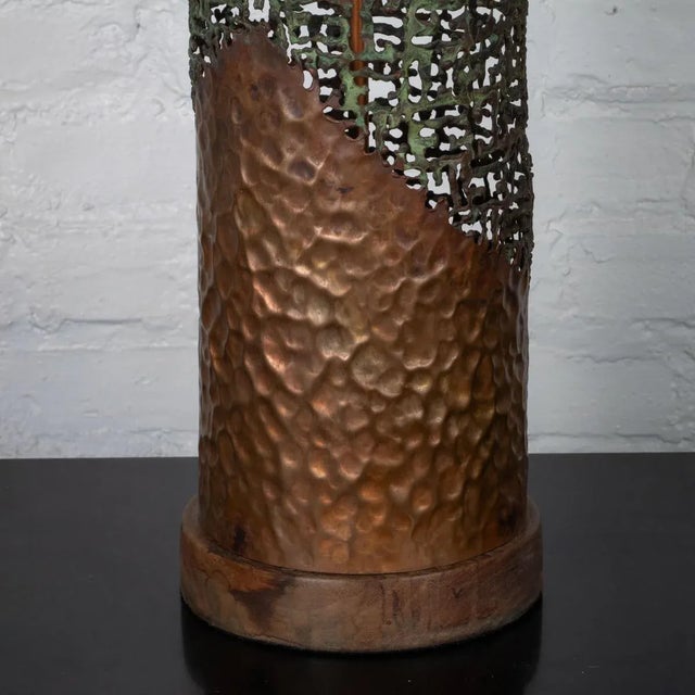 Brutalist Cylindrical Table Lamp by Fantoni For Sale In New York - Image 6 of 12