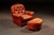 Traditional Vintage Tufted Leather Lounge Chair and Ottoman in Red For Sale - Image 3 of 12