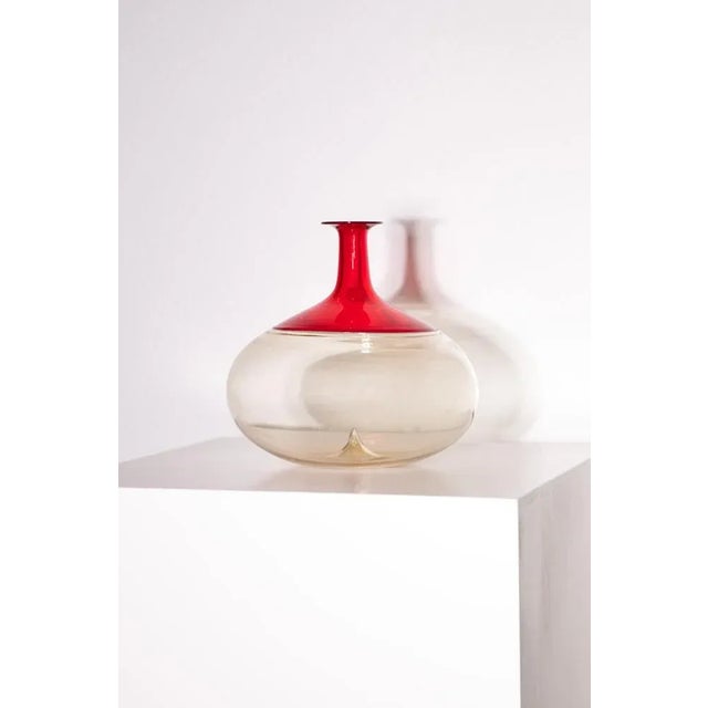 Venini Red Vase by Tapio Wirkkala for Venini, 1990s For Sale - Image 4 of 5
