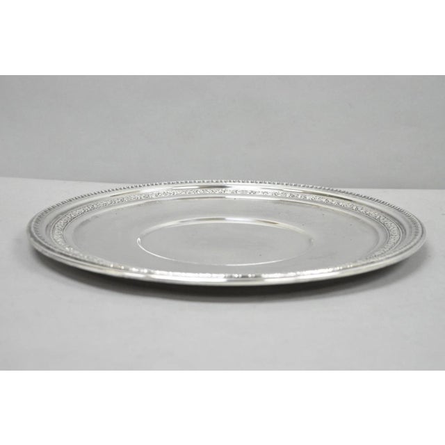 Vintage Reed & Barton 1241 Round Victorian Silver Plated Serving Platter Tray For Sale - Image 11 of 11