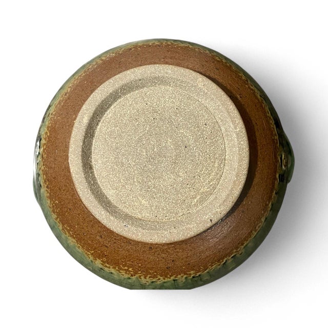 Brad Tucker Cedar Creek Pottery-Nc-Lidded Jar-Celadon Green Drip Glaze-Stoneware For Sale - Image 10 of 11