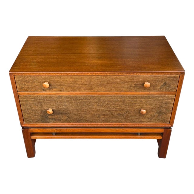 1960s Mid-Century Modern Two-Tone Mahogany Nightstand by Dunbar – Fully Restored For Sale