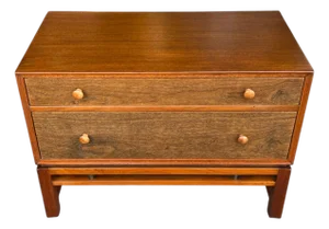 1960s Mid-Century Modern Two-Tone Mahogany Nightstand by Dunbar – Fully Restored