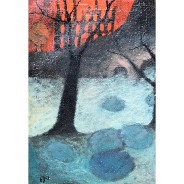 1960s Helmut Diekmann, Landscape with Figures, 1963, Oil Painting on Canvas, Framed For Sale - Image 5 of 12
