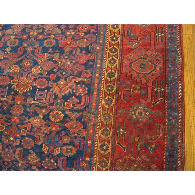 1930s Blue Red Medallion Tribal Hand Knotted Antique Persian Kurdish Rug 5'9" X 10'6" Wool Carpet For Sale - Image 4 of 6