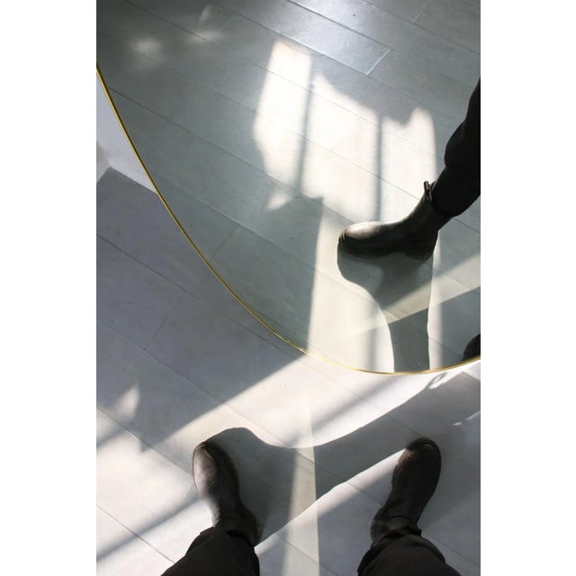 Big Vintage Oval Golden Frame Mirror, 1970s For Sale - Image 4 of 18