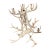 Large White Painted Faux Buckhorn Chandelier For Sale
